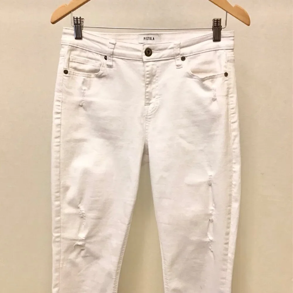 Pistola 30 Jennifer Skinny Distressed Women’s Jeans White P6822FTN-WAK Tiny Spot